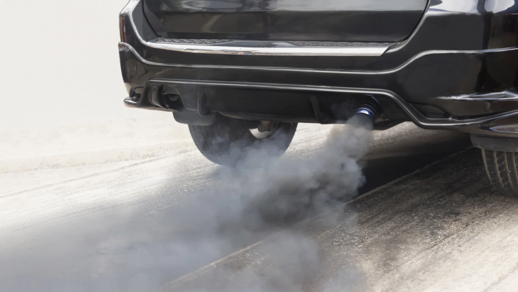 Car exhaust smoke