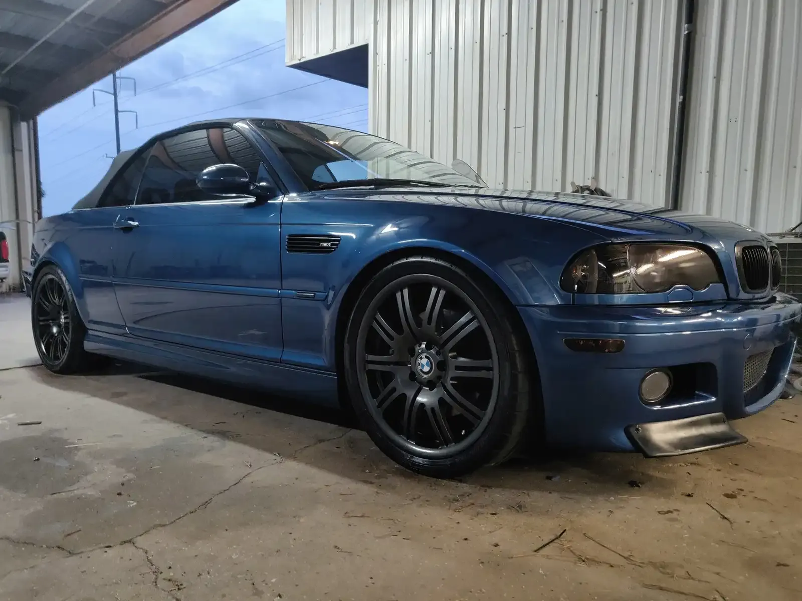 BMW M3 convertible in the shop