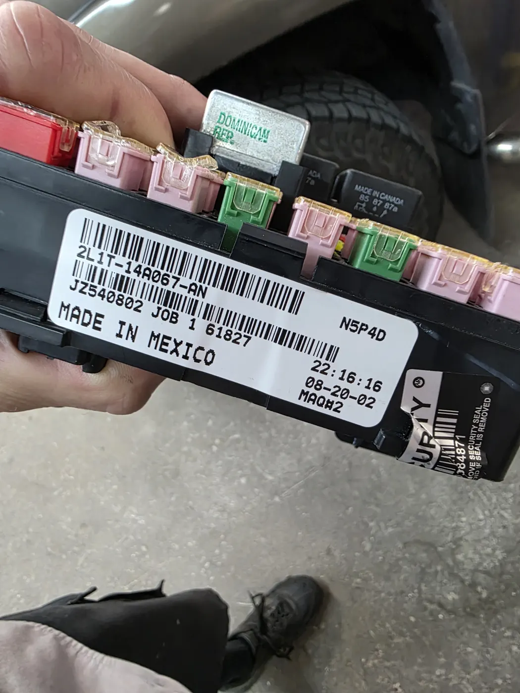 Battery junction box removed from a Ford truck